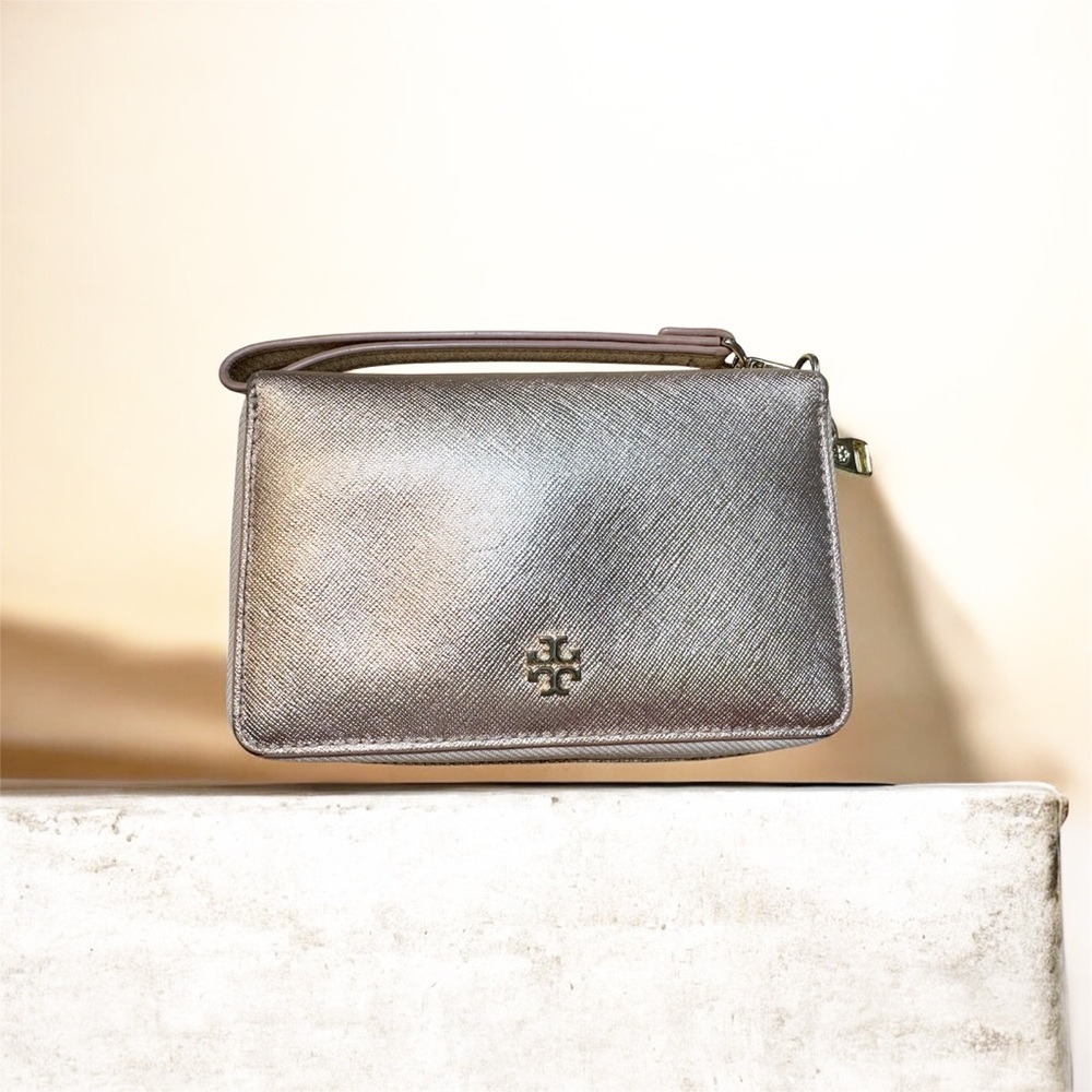 Tory Burch Rose Gold Wallet with Wrist Strap